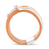 ESTATE WIDE .28CT DIAMOND 14KT WHITE & ROSE GOLD MULTI ROW OVERLAPPING COIL RING