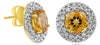 2.58CT DIAMOND & AAA CITRINE 14KT YELLOW GOLD 3D ROUND SOLITAIRE FLOWER EARRINGS