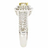 1.57CT WHITE & FANCY YELLOW DIAMOND 18K 2 TONE GOLD CUSHION & ROUND CLASSIC RING