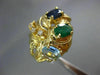 ANTIQUE LARGE 3.08CT DIAMOND & AAA MULTI GEM 14KT YELLOW GOLD 3D RING #17769