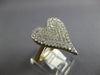 ESTATE LARGE 1.0CT DIAMOND 14KT YELLOW GOLD 3D INVISIBLE HEART SHAPE LOVE RING