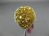 EXTRA LARGE 4.2CT WHITE & INTENSE YELLOW DIAMOND 18K 2 TONE GOLD PEAR SHAPE RING