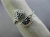 ESTATE WIDE .38CT DIAMOND & AAA SAPPHIRE 14KT WHITE GOLD MULTI SHAPE PAVE RING