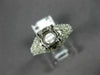 ANTIQUE WIDE .35CT DIAMOND 14KT WHITE GOLD 3D SEMI MOUNT ENGAGEMENT RING #15755