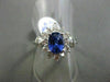 ANTIQUE LARGE 2.96CT DIAMOND & AAA SAPPHIRE 18K WHITE GOLD CLUSTER RING STUNNING