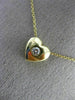 ESTATE .08CT DIAMOND 14KT YELLOW GOLD 3D CLASSIC SOLITAIRE HEART PENDANT #4666