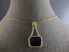 LARGE 7.39CT DIAMOND & AAA SMOKY TOPAZ 14KT YELLOW GOLD CUSHION & ROUND PENDANT