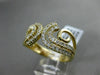 ESTATE WIDE .50CT DIAMOND 14KT YELLOW GOLD 3D MULTI ROW FLEUR DE LIS FUN RING