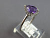 1.07CT DIAMOND & AAA AMETHYST 14KT WHITE GOLD PEAR SHAPE & ROUND FRIENDSHIP RING