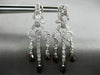 ESTATE 1.40CT DIAMOND & GARNET 14KT WHITE GOLD HANGING FILIGREE EARRINGS #20049