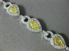ESTATE GIA 7.11CT WHITE & FANCY YELLOW DIAMOND 18K TWO TONE GOLD TENNIS BRACELET
