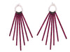 3.14CT DIAMOND & AAA RUBY 18KT WHITE GOLD 3D CIRCULAR MULTI BAR HANGING EARRINGS