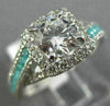 ESTATE 1.34CT DIAMOND & AAA PARAIBA 14K WHITE GOLD INFINITY HALO ENGAGEMENT RING