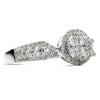 ESTATE .68CT DIAMOND 18KT WHITE GOLD 3D CLUSTER HALO SEMI ETERNITY PROMISE RING