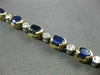 WIDE 11.37CT ROUND DIAMOND & SAPPHIRE 14K 2 TONE GOLD SEMI BEZEL TENNIS BRACELET