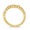 .24CT DIAMOND 14KT YELLOW GOLD ROUND PAST PRESENT FUTURE FLORAL ANNIVERSARY RING