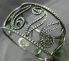 ESTATE WIDE 5.30CT DIAMOND 14K BLACK GOLD 3D FILIGREE MULTI LEAF BANGLE BRACELET
