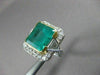 ANTIQUE EXTRA LARGE 10.40CT DIAMOND & AAA COLOMBIAN EMERALD 18KT W&Y GOLD RING