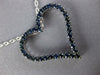 ESTATE LARGE 1.17CT AAA SAPPHIRE 18KT WHITE GOLD OPEN HEART CLASSIC LOVE PENDANT