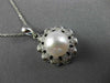 ESTATE LARGE .20CT DIAMOND & SOUTH SEA PEARL 14KT WHITE GOLD FLOWER DROP PENDANT