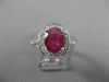 ANTIQUE 2.3CT DIAMOND & RUBY 14KT WHITE GOLD HALO DESIGN ENGAGEMENT RING #19115