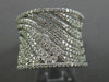 ESTATE LARGE 1.21CT DIAMOND 14K WHITE GOLD 3D MULTI WAVE SEMI ETERNITY LOVE RING