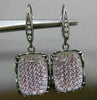 ESTATE LARGE 2.15CT DIAMOND & TOPAZ 18KT BLACK GOLD FILIGREE HANGING EARRINGS