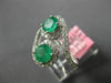 ESTATE 1.55CT DIAMOND & AAA EMERALD 18KT WHITE GOLD LOVE KNOT INFINITY FUN RING