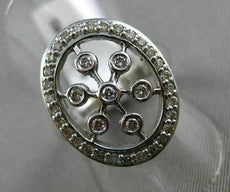 ESTATE LARGE .51CT DIAMOND 14KT WHITE GOLD 3D ETOILE LOVE SNOWFLAKE LOVE RING
