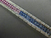 ESTATE 15.07CT DIAMOND & MULTI COLOR SAPPHIRE 14KT WHITE GOLD MULTI ROW BRACELET