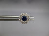 ESTATE 1.03CT DIAMOND & AAA SAPPHIRE 14K WHITE GOLD CLASSIC FLOWER STUD EARRINGS