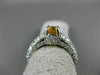 ESTATE 2CT DIAMOND & AAA YELLOW SAPPHIRE 14KT WHITE GOLD 3D OVAL ENGAGEMENT RING