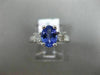1.63CT ROUND DIAMOND & AAA OVAL TANZANITE 14K WHITE GOLD 3 STONE ENGAGEMENT RING