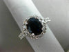 LARGE 3.15CT DIAMOND & AAA OVAL SAPPHIRE 14KT WHITE GOLD 3D HALO ENGAGEMENT RING