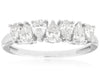 WIDE 1.0CT DIAMOND 14K WHITE GOLD 3D PEAR SHAPE 7 STONE WEDDING ANNIVERSARY RING