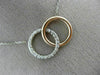 ESTATE .38CT DIAMOND 14KT WHITE & ROSE GOLD 3D CLASSIC CIRCLE LOVE KNOT NECKLACE