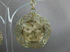 ESTATE LARGE 14KT YELLOW GOLD HANGING FLOWER FILIGREE HOOP EARRINGS 48MM #21557