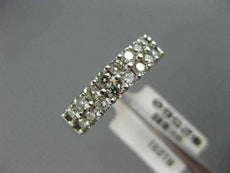 ESTATE .80CT ROUND DIAMOND 14KT WHITE GOLD 2 ROW SHARED PRONG ANNIVERSARY RING