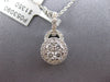 ESTATE .34CT DIAMOND 18KT WHITE GOLD 3D CLUSTER HALO CLASSIC LOVE KNOT PENDANT