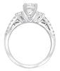 ESTATE 1.61CT DIAMOND 14KT WHITE GOLD 3D ROUND CLASSIC 3 STONE ENGAGEMENT RING