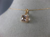 ESTATE .96CT DIAMOND & AAA MORGANITE 14KT ROSE GOLD SQUARE HALO FLOATING PENDANT