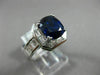 ESTATE LARGE 5.24CT DIAMOND & AAA SAPPHIRE 18KT WHITE GOLD HALO ENGAGEMENT RING