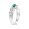 .55CT DIAMOND & AAA EMERALD 14KT WHITE GOLD PEAR SHAPE & ROUND ETOILE FUN RING
