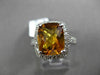 ESTATE LARGE 4.37CTW DIAMOND & EXTRA FACET CITRINE 14KT WHITE GOLD 3D HALO RING