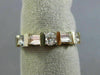 ESTATE .63CT ROUND & BAGUETTE DIAMOND 14K 2 TONE GOLD 3D ANNIVERSARY RING  #2121
