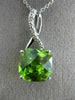 ESTATE 3.62CT DIAMOND & PERIDOT 14KT WHITE GOLD SQUARE INFINITY FLOATING PENDANT