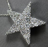 LARGE .90CT DIAMOND 14KT WHITE GOLD 3D CLASSIC STAR FLOATING PENDANT #27840