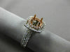 ESTATE 1.13CT DIAMOND 14KT WHITE & ROSE GOLD 3D HALO SEMI MOUNT ENGAGEMENT RING