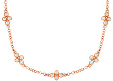 0.72CT DIAMOND 14KT ROSE GOLD 3D FILIGREE MULTI FLOWER BY THE YARD LOVE NECKLACE