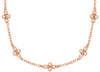 0.72CT DIAMOND 14KT ROSE GOLD 3D FILIGREE MULTI FLOWER BY THE YARD LOVE NECKLACE